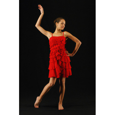 GR18H - Robe rouge mousseline