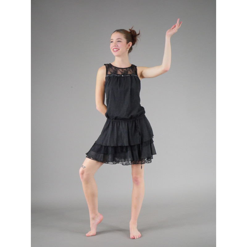 GR18O - Robe de soirée taille basse avec dentelles GR18O - Robe de soirée taille basse avec dentelles