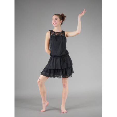 GR18O - Robe de soirée taille basse avec dentelles