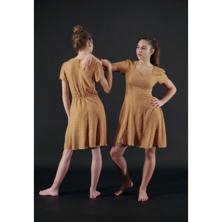 GR17J - Robe de ville liberty camel