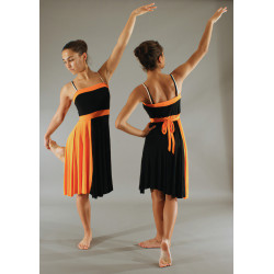 GR12 - Robe bustier noir/orange