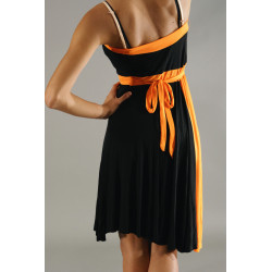 GR12 - Robe bustier noir/orange