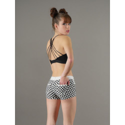 GPC5A - Short à carreaux noir/blanc