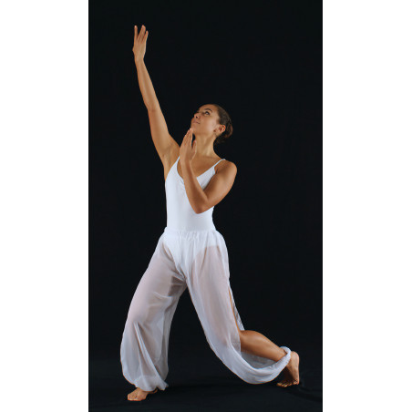 GP10 - Sarouel fendu en mousseline blanche