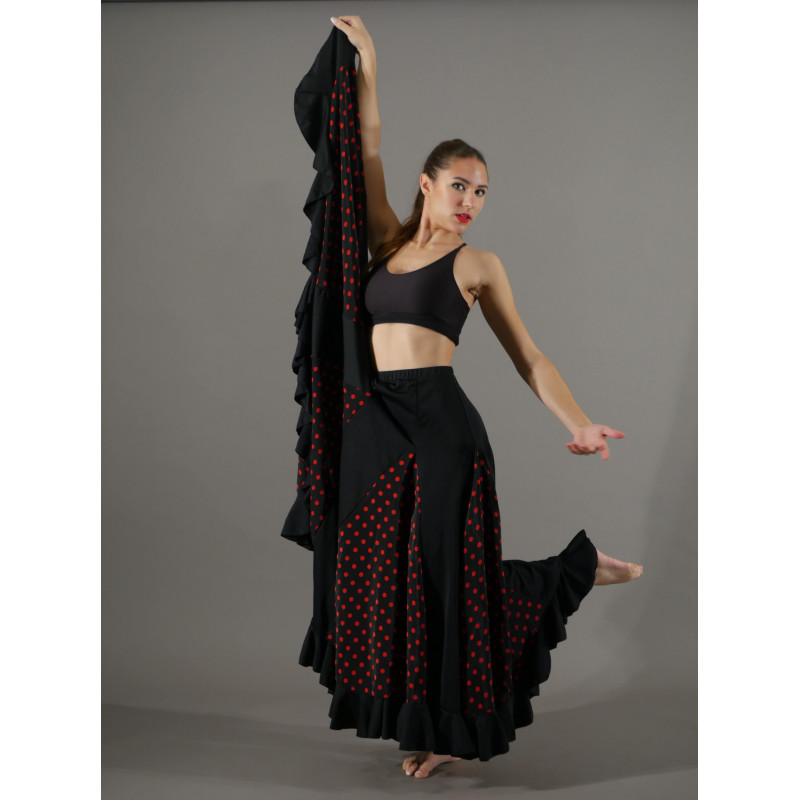 GJL1F - Jupe flamenco à petits pois rouges GJL1F - Jupe flamenco à petits pois rouges