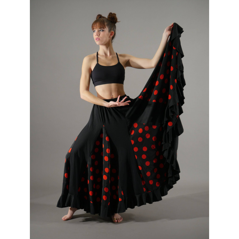 GJL1E - Jupe flamenco à gros pois rouges GJL1E - Jupe flamenco à gros pois rouges