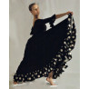GJL1A - Jupe flamenco noire à pois blancs