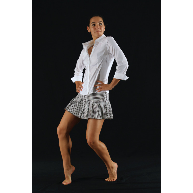 GJC3B - Jupe courte vichy noir/blanc