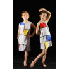 MR37A - Robe type Mondrian couleurs