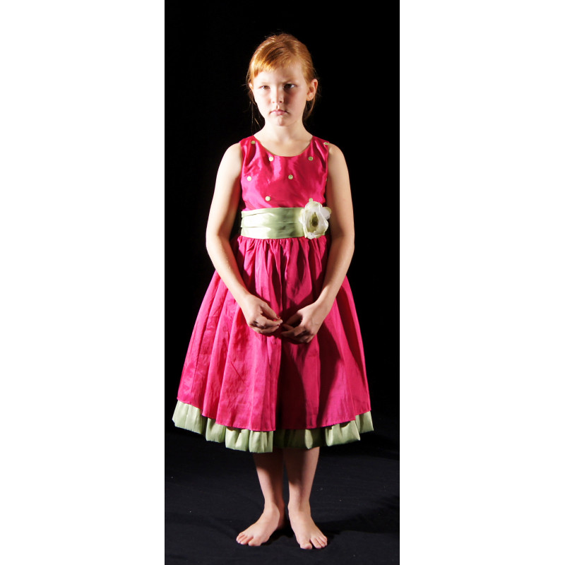 MR39B - Robe petite fille modèle fuschia MR39B - Robe petite fille modèle fuschia