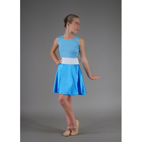MR51 - Robe satin turquoise et blanche