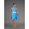MR51 - Robe satin turquoise et blanche