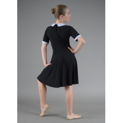 MR52 - Robe Claudine noire à col blanc