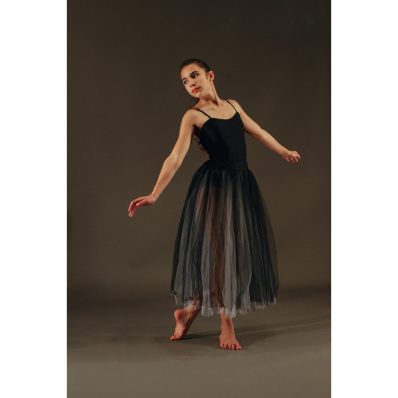 MTL6 - Jupe de tutu long gris et noir MTL6 - Jupe de tutu long gris et noir