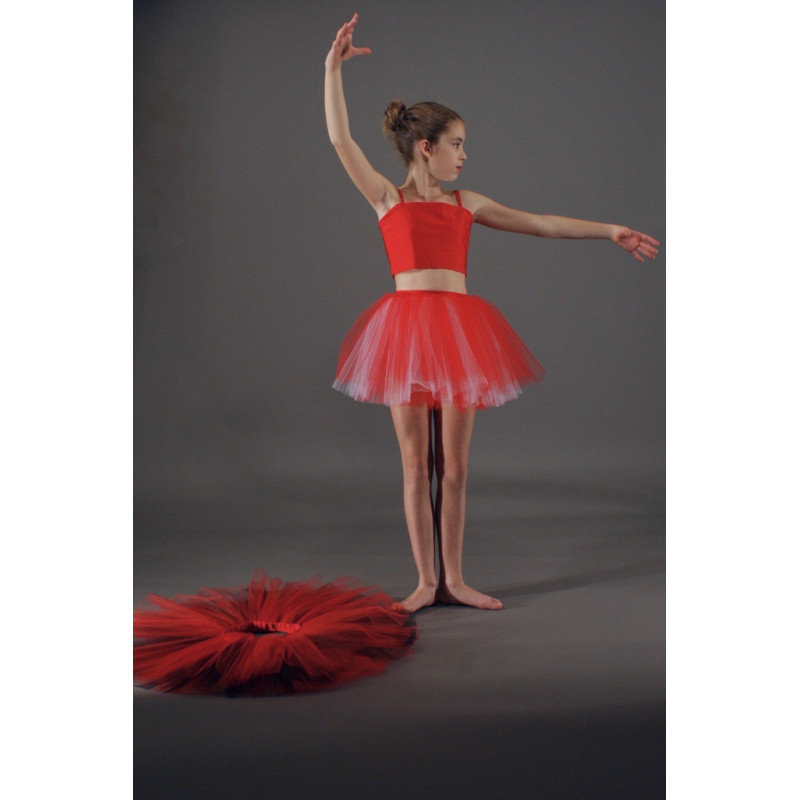 MTC19C - Ensemble tutu court rouge avec top MTC19C - Ensemble tutu court rouge avec top