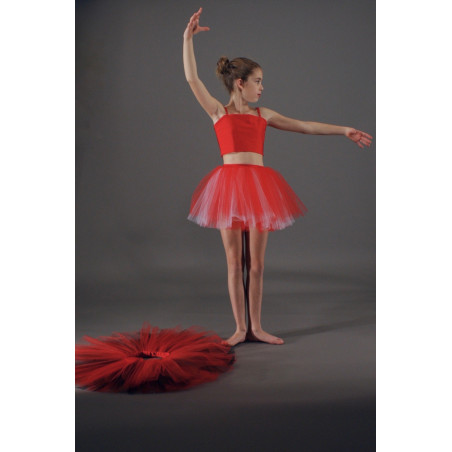 MTC19C - Ensemble tutu court rouge avec top