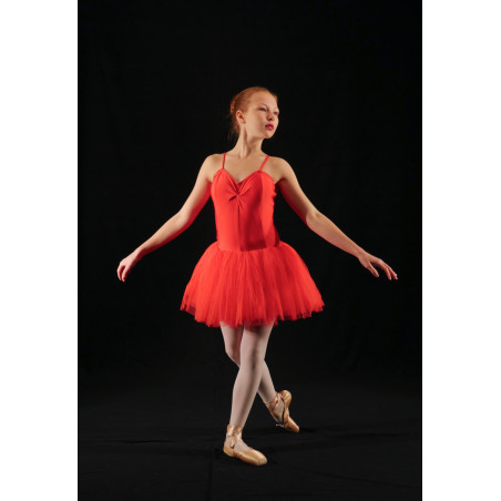 MTC4A - Tutu court rouge tulle souple