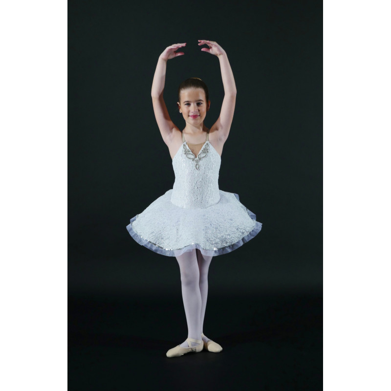 MTC20 - Tutu 1/2 plateau habillé blanc pailleté MTC20 - Tutu 1/2 plateau habillé blanc pailleté