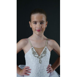 MTC20 - Tutu 1/2 plateau habillé blanc pailleté