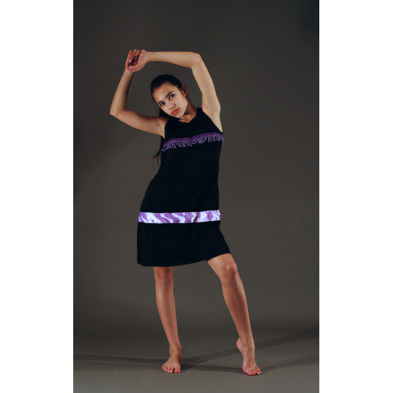 MRC8B - Robe charleston noire/parme MRC8B - Robe charleston noire/parme