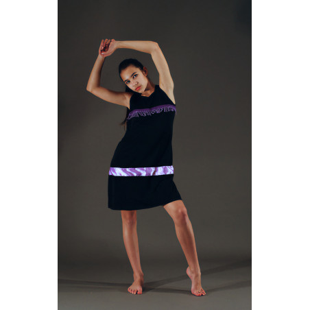 MRC8B - Robe charleston noire/parme