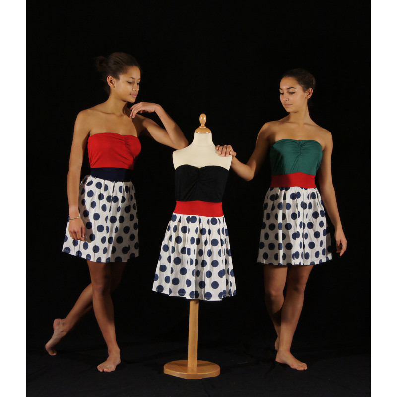 MRC12 - Robe bustier courte à pois MRC12 - Robe bustier courte à pois