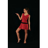 MRC19 - Robe taille basse rouge à paillettes avec shorty