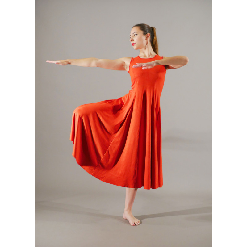 GRL1M - Robe longue rouge en suédine GRL1M - Robe longue rouge en suédine