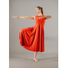 GRL1M - Robe longue rouge en suédine