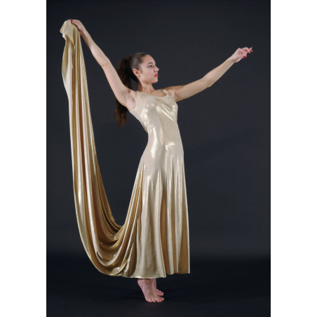 GRL40B - Robe traine couleur or