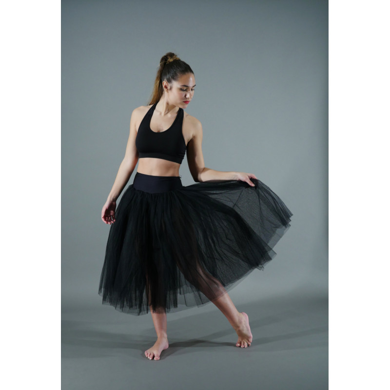 GTL8N - Tutu long noir avec culotte intégrée GTL8N - Tutu long noir avec culotte intégrée