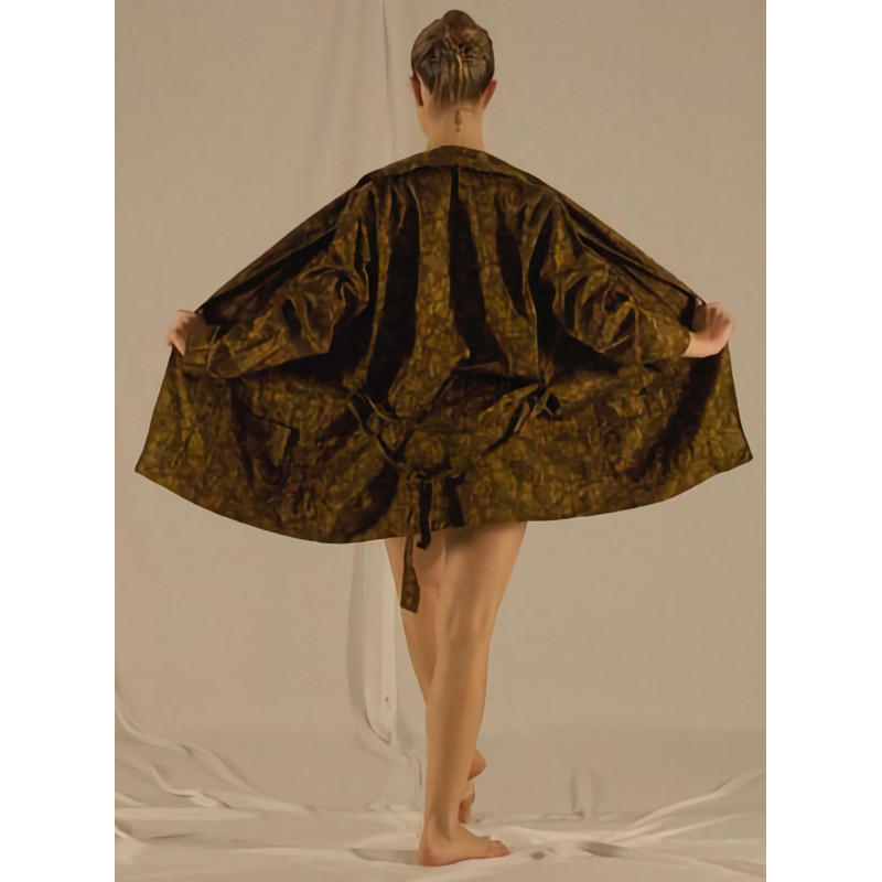 GV14 - Peignoir cachemire satin doré GV14 - Peignoir cachemire satin doré