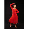 GRL35R - Robe longue rouge à manches