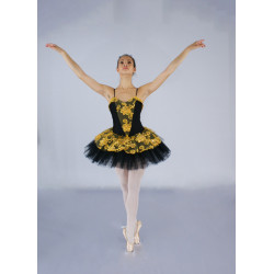 GTC15 - Tutu demi plateau noir habillé or