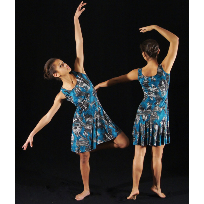 GR9A - Robe Imprimée bleu/gris GR9A - Robe Imprimée bleu/gris