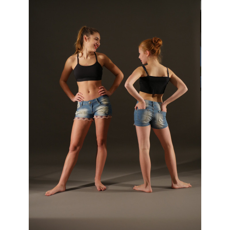 GPC6 - Short en jeans à dentelle GPC6 - Short en jeans à dentelle