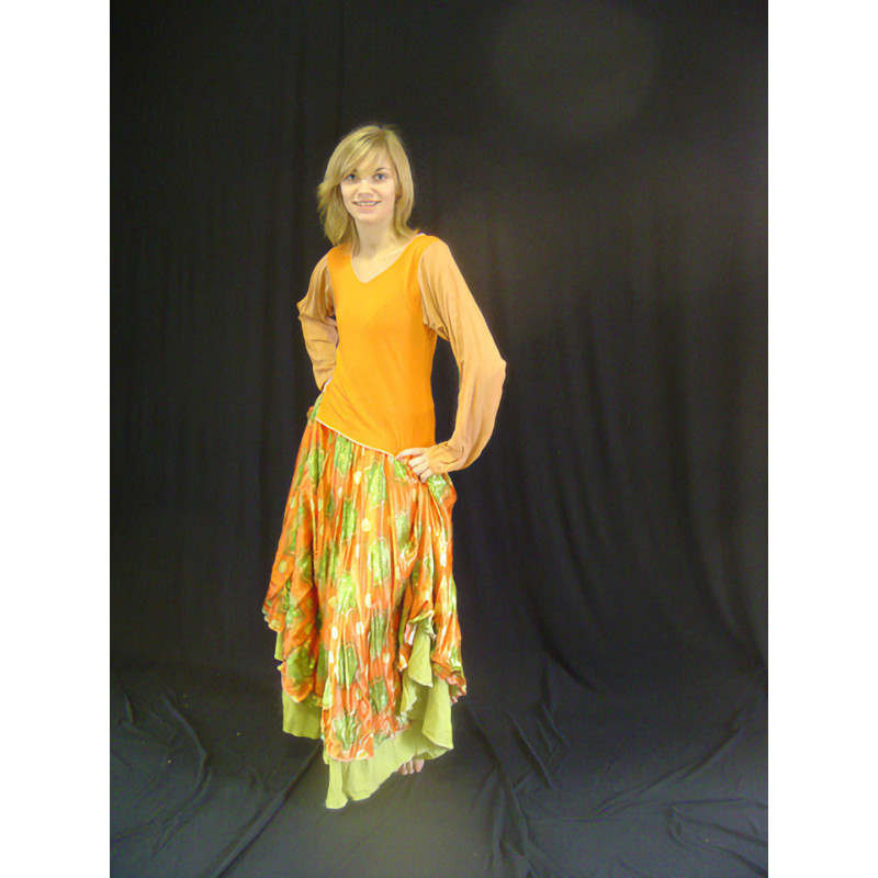 GEJ1C - Ensemble jupe Petrouchka orange GEJ1C - Ensemble jupe Petrouchka orange