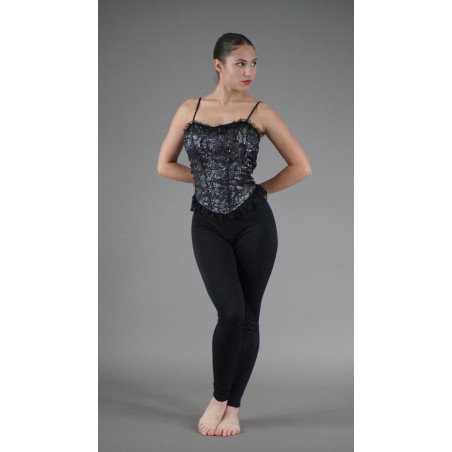 GH16 - Bustier à paillettes gris et noir