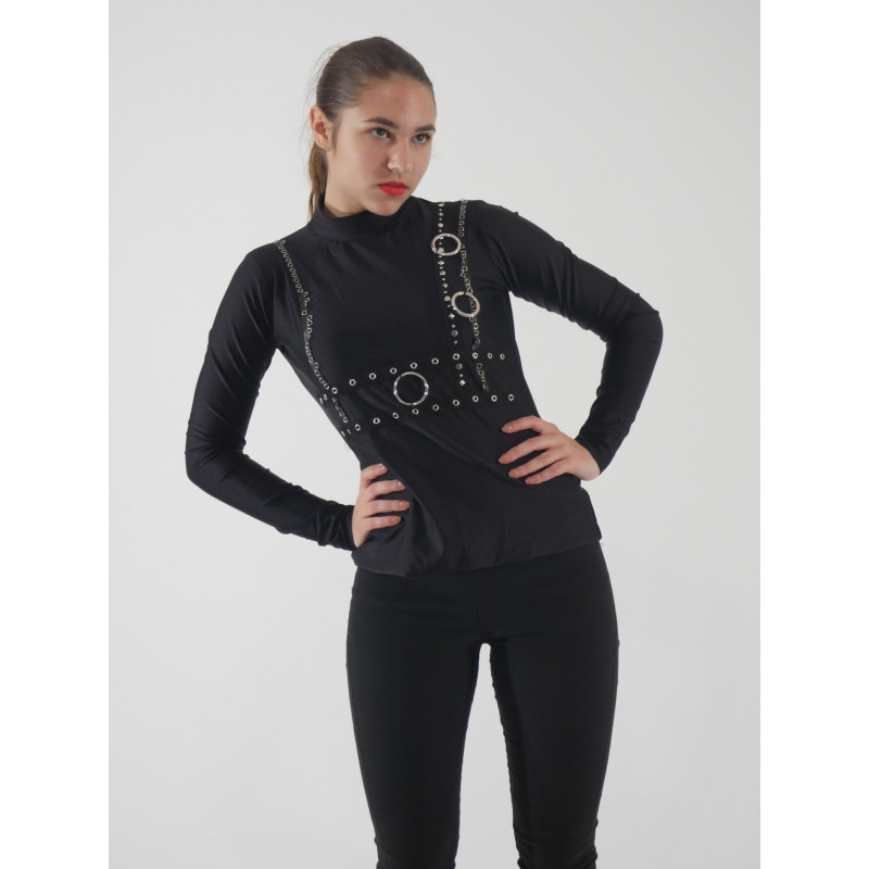 GH39 - Haut noir Edward aux mains d'argent GH39 - Haut noir Edward aux mains d'argent