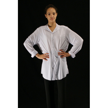 GH36B - Chemise blanche homme en lycra cristal