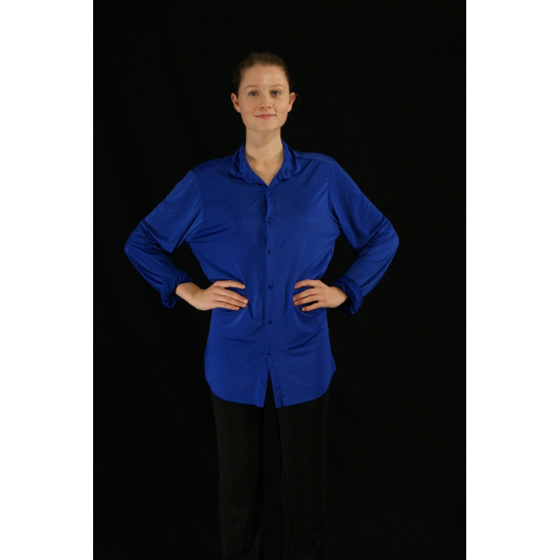 GH36C - Chemise homme bleu royal en lycra cristal GH36C - Chemise homme bleu royal en lycra cristal