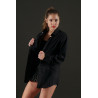 GH21K - Chemise noire femme stretch