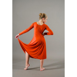 MRL7 - Robe brique 4 pans à manches
