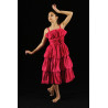 MR12A - Robe cocktail Fuchsia à volants