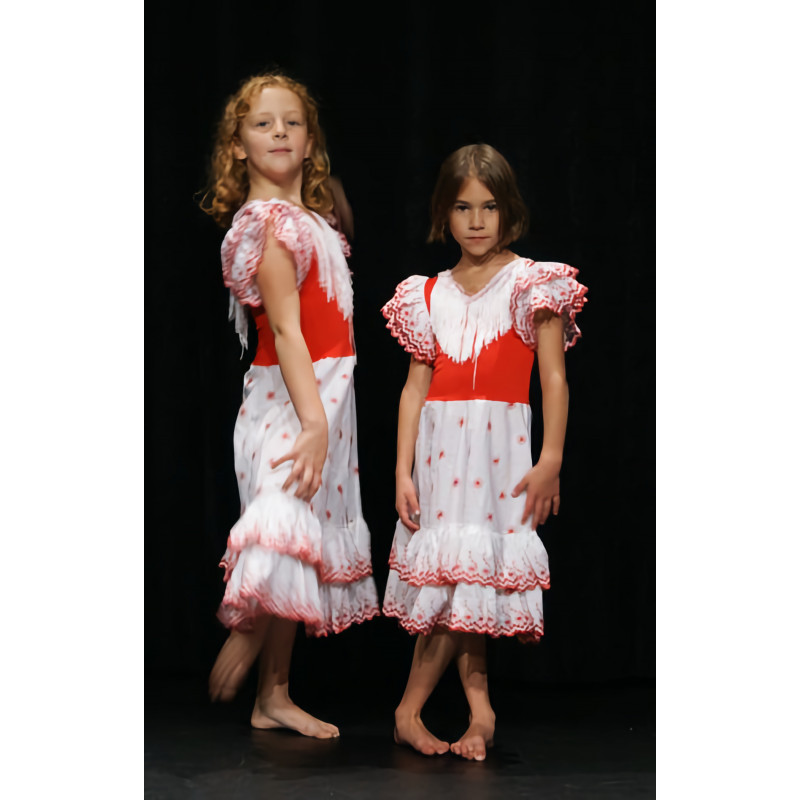 MR31BIS - Robe Flamenco blanche et rouge MR31BIS - Robe Flamenco blanche et rouge