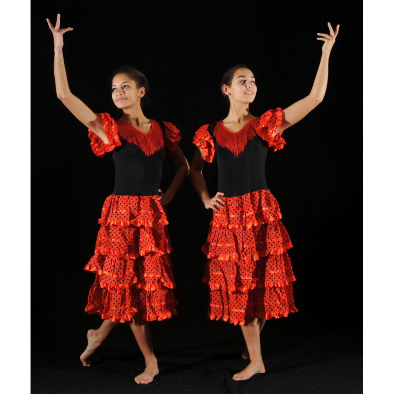 MR29 - Robe flamenco rouge et noire MR29 - Robe flamenco rouge et noire