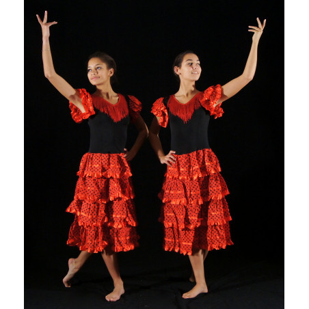 MR29 - Robe flamenco rouge et noire