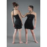 MRC17N - Robe tunique noire avec tour de cou