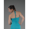 MRC17B - Robe froncée lycra bleu turquoise