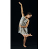 MRC16D - Robe tunique liberty taupe, jaune et vert